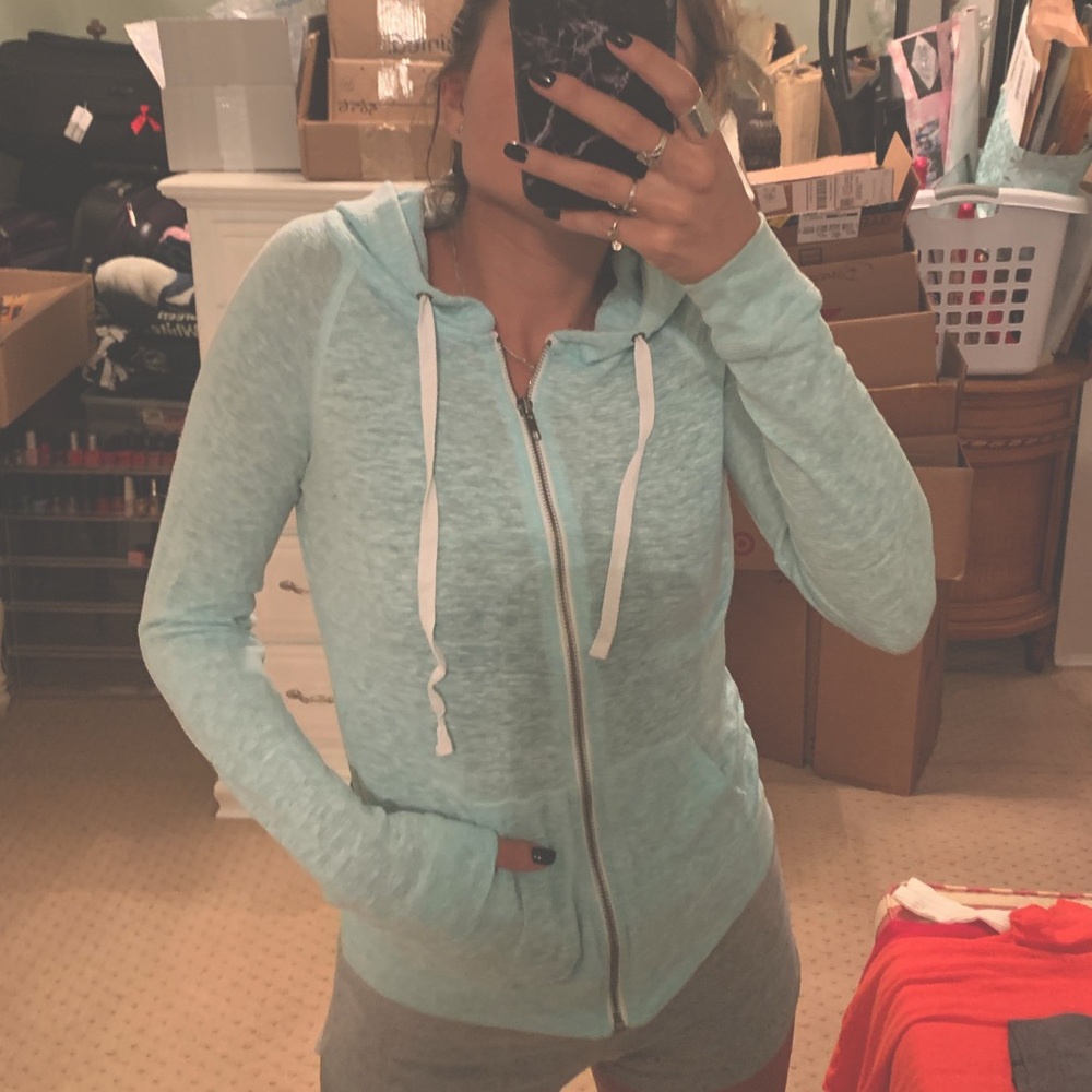 Zine XS mint blue zip up hooded jacket extra small - Picture 2 of 8